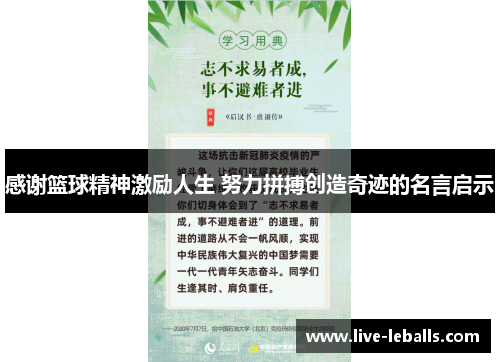 感谢篮球精神激励人生 努力拼搏创造奇迹的名言启示